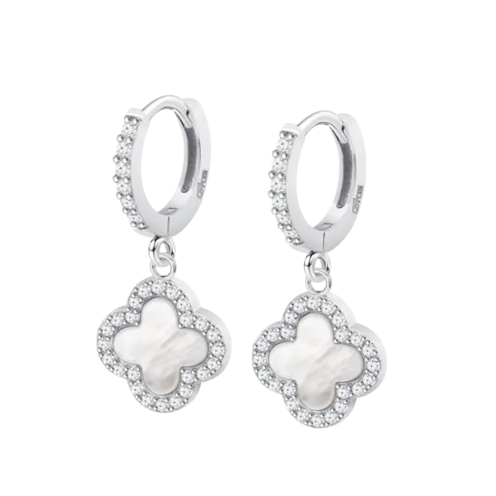 Pendientes Flor Lotus Silver Trendy Lp3927-4/2 Plata, Mujer