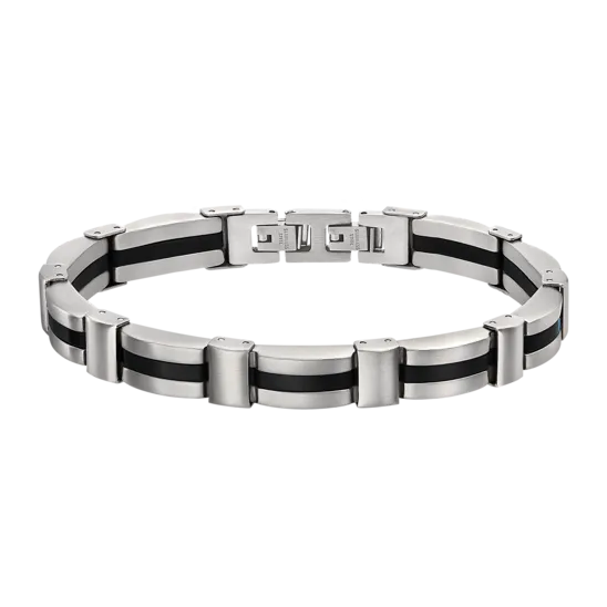 Pulsera Lotus Style Men In Black Ls1876-2/2 Acero, Hombre