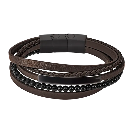 Pulsera Lotus Style Ls2144-2/3 Cuero, Hombre