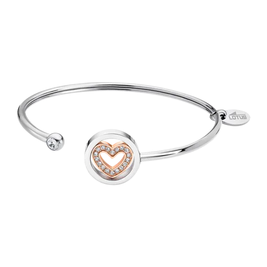 Pulsera Corazón Lotus Style Ls2182-2/2 Acero Inoxidable, Mujer