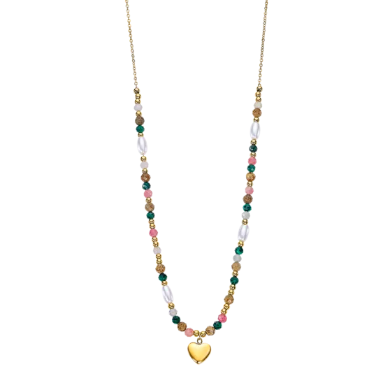 Collar Lotus Style Woman's Heart Ls2553-1/2 Acero Inoxidable, Mujer
