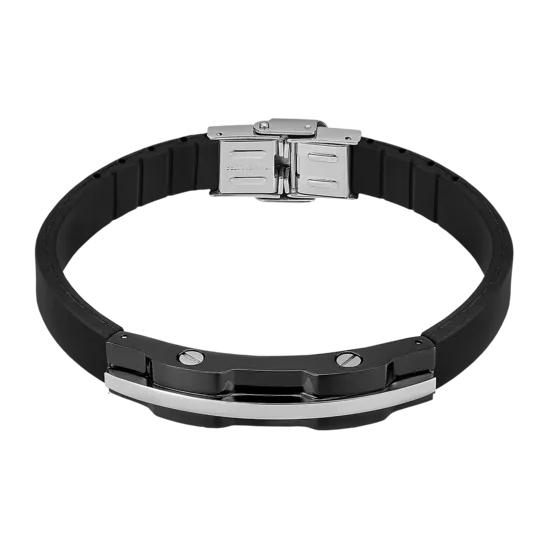 Pulsera Lotus Style Men In Black Ls2587-2/1 Acero Inoxidable, Hombre