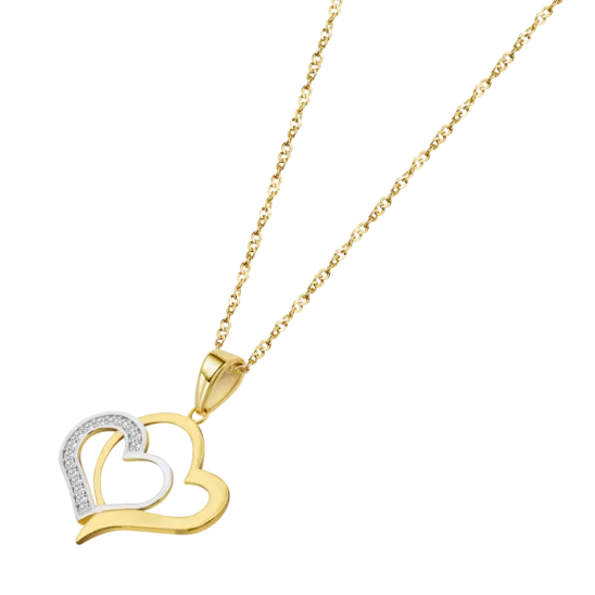 Collar Corazón Time Road Ar00019/43 Oro 9k, Mujer