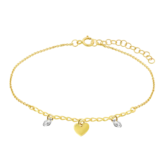Pulsera Corazón Time Road Ar00129/19 Oro 9k, Mujer