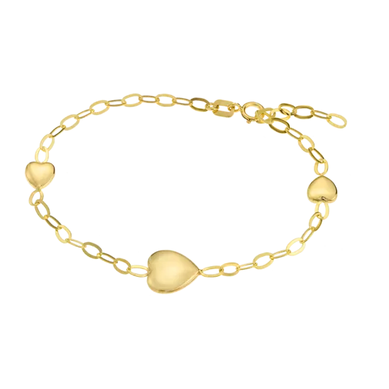 Pulsera Corazón Time Road Fg00030/18 Oro 9k, Mujer