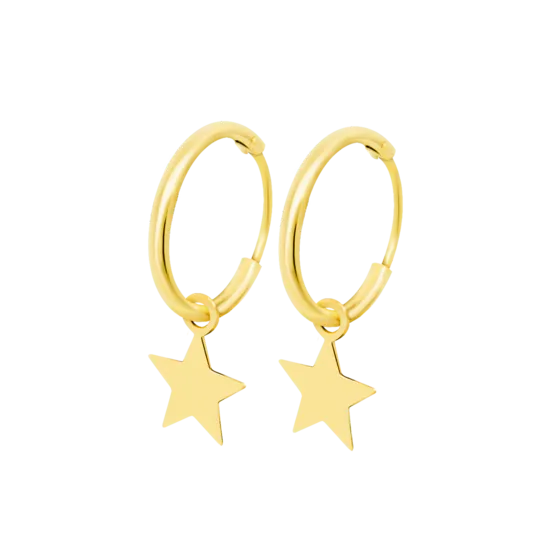 Pendientes Estrella Time Road Hin00007/12 Oro, Mujer