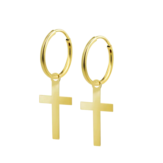 Pendientes Cruz Time Road Hin00020/12 Oro, Mujer