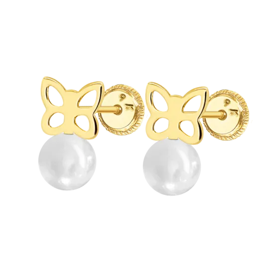 Pendientes De Bebé Mariposa Hin00036 Oro