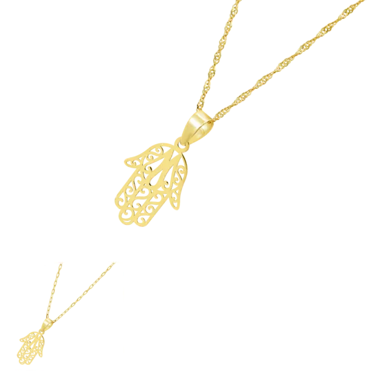 Collar Mano De Fatima Time Road Hin00037/43 Oro, Mujer
