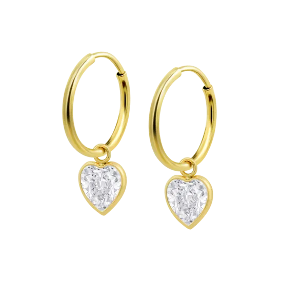 Pendientes Corazón Time Road Hin00265/12 Oro, Mujer