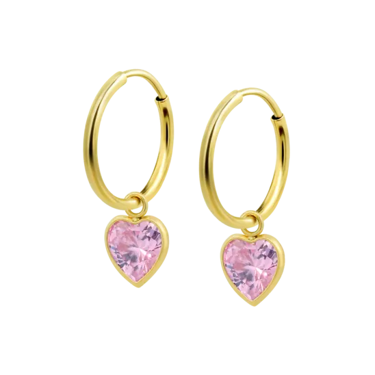 Pendientes Corazón Time Road Hin00266/12 Oro, Mujer
