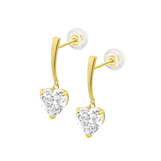 Pendientes Corazón Time Road Hin00278 Oro, Mujer