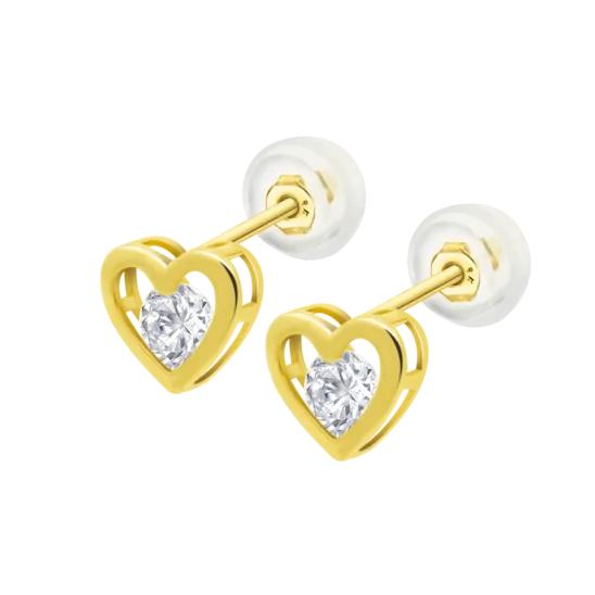 Pendientes Corazón Time Road Hin00296 Oro, Mujer