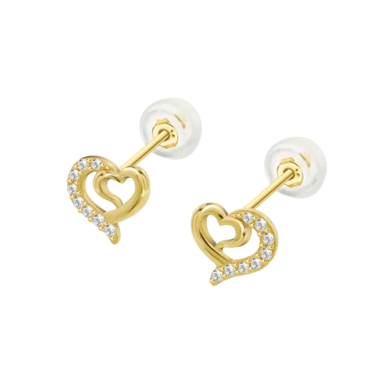 Pendientes Corazón Time Road Hin00362 Oro, Mujer