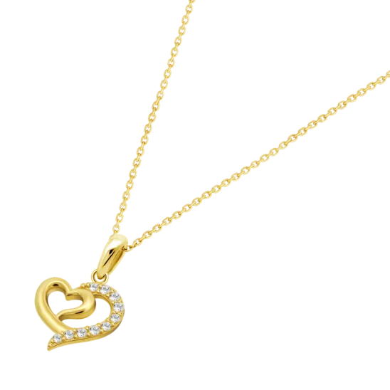 Collar Corazón Time Road Hin00363/45 Oro, Mujer