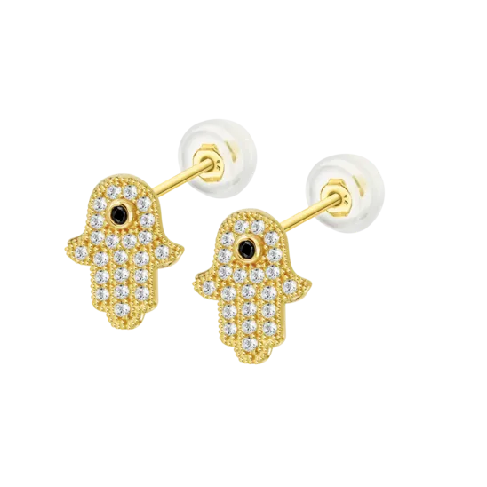 Pendientes Mano De Fátima Time Road Hin00393 Oro, Mujer