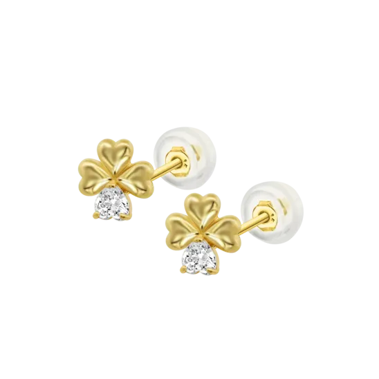 Pendientes Trébol Time Road Hin00429 Oro, Mujer