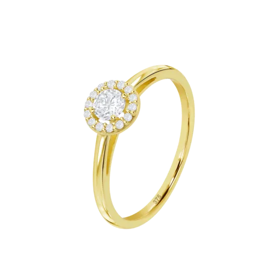 Anillo Solitario Time Road Hin00505/16 Oro 9k De 375 Ml, Mujer