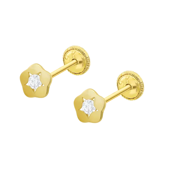 Pendientes Flor Time Road Hin00508 Oro 9k De 375 Ml, Mujer