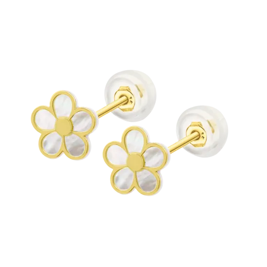 Pendientes Flor Time Road Hin00517/8 Oro 9k De 375 Ml, Mujer