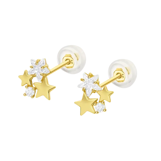 Pendientes Estrella Time Road Hin00521 Oro 9k De 375 Ml, Mujer