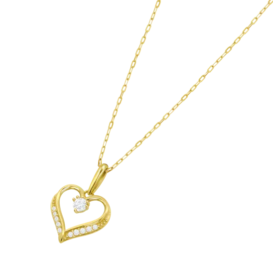 Collar Corazón Time Road Hin00524/45 Oro 9k De 375 Ml, Mujer
