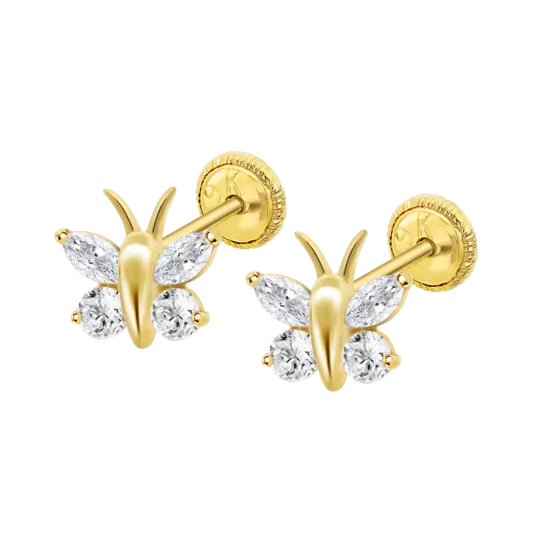 Pendientes De Bebé Mariposa Ic00034/8 Oro
