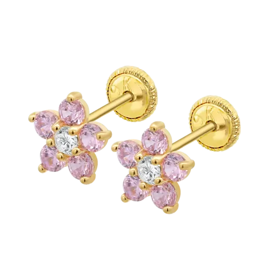 Pendientes De Bebé Flor Ic00043/8 Oro