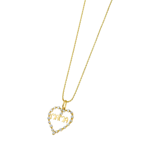 Collar Corazón Mamá Time Road Ic00225/43 Oro 9k, Mujer