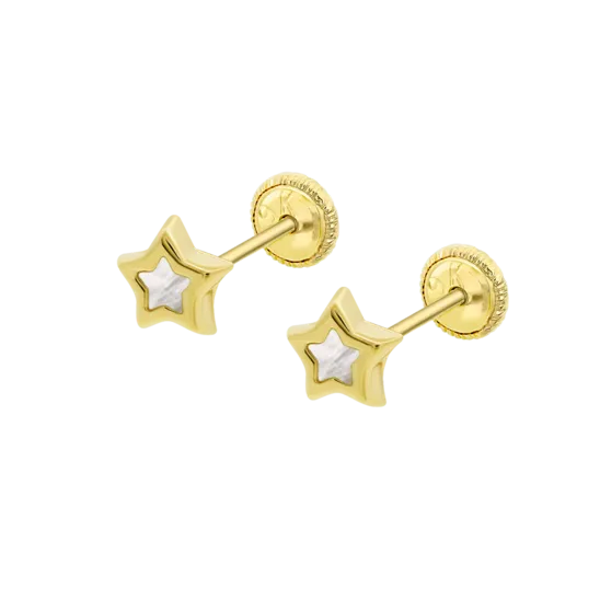 Pendientes De Bebé Estrella Lg00031/4 Oro 9k