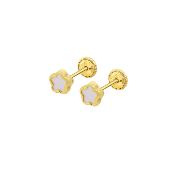 Pendientes De Bebé Flor Lg00032/4 Oro 9k