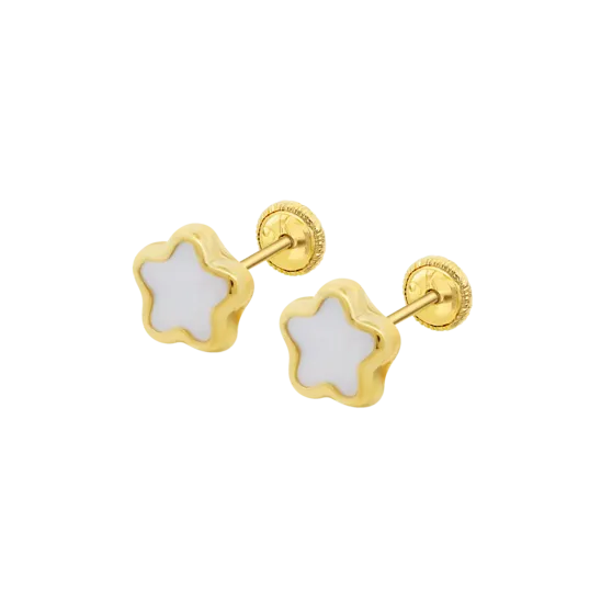 Pendientes De Bebé Flor Lg00032/6 Oro