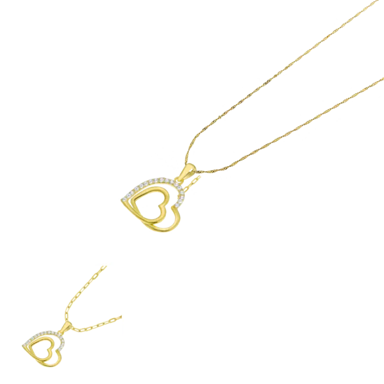 Collar Corazón De Oro 9k Lg00069/43 Corazón, Mujer