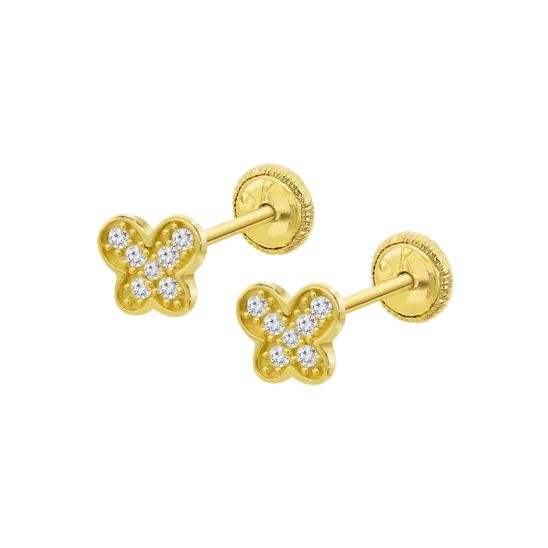 Pendientes De Bebé Mariposa Lg00088/6 Oro