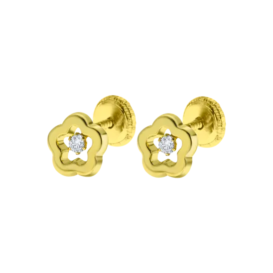Pendientes De Bebé Flor Lg00097/6 Oro