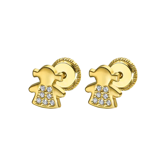 Pendientes De Bebé Niña Lg00119/6 Oro 9k
