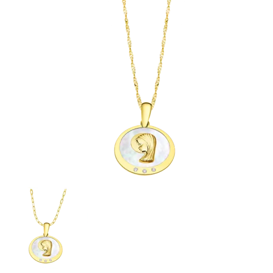 Collar Virgen Time Road Lg00176/43 Oro 9k