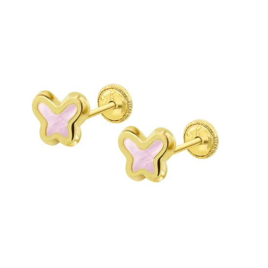 Pendientes Mariposa Time Road Lg00178 Oro 9k, Infantil