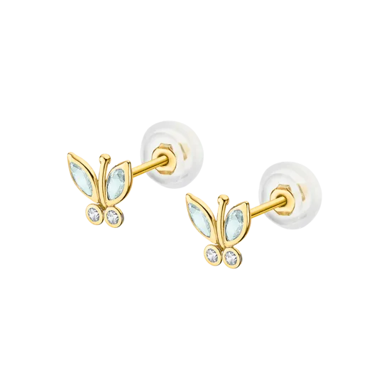 Pendientes Mariposa Time Road Lg00240 Oro 9k, Mujer