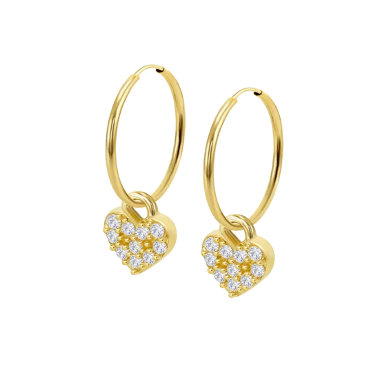 Pendientes Corazón Time Road Lg00262/10 Oro 9k, Mujer