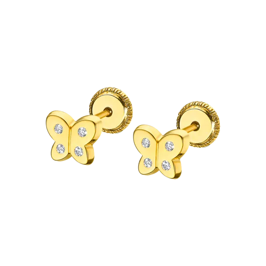 Pendientes De Bebé Mariposa Vj00003/6 Oro 9k