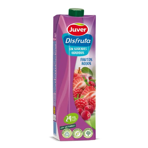 Néctar frutos rojos JUVER Disfruta sin azúcar añadido brik 1 l