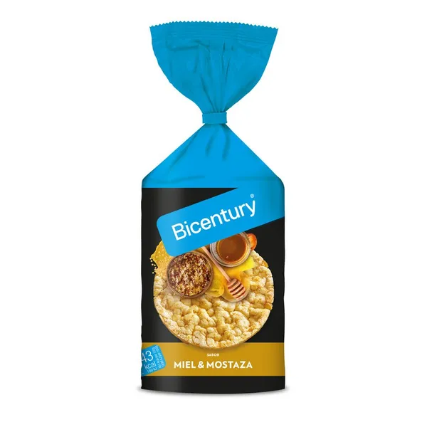 Tortitas de maíz BICENTURY miel y mostaza 124 g
