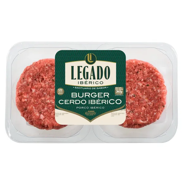 Burger meat ibérica de cerdo ElPozo LEGADO bandeja 360 g