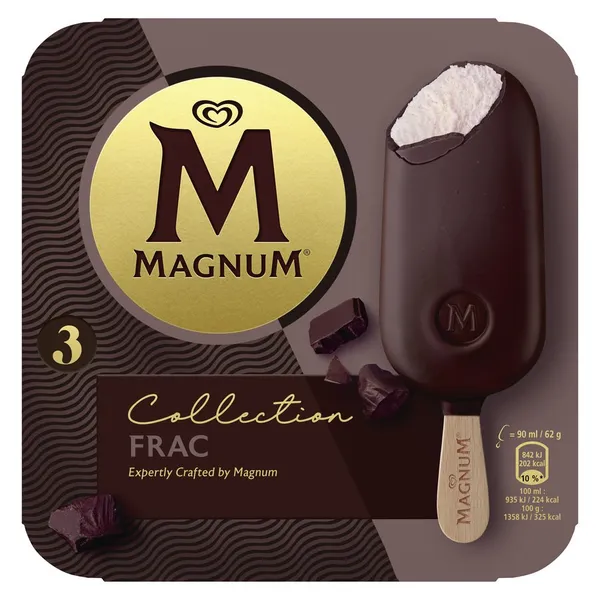 Helado bombón MAGNUM Frac 3 unidades 186 g