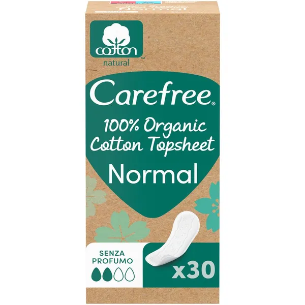 Protege slip CAREFREE normal orgánico 100% 30 unidades