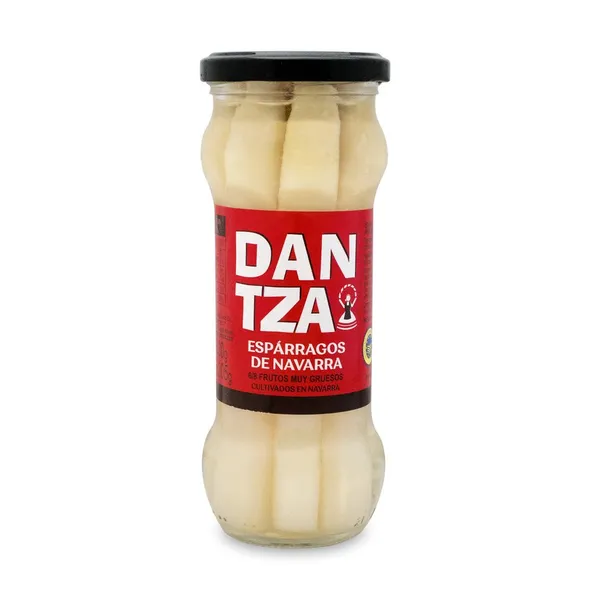 Espárragos blancos DANTZA muy gruesos 6/8 Extra (IGP Espárrago de Navarra) frasco 205 g pne.