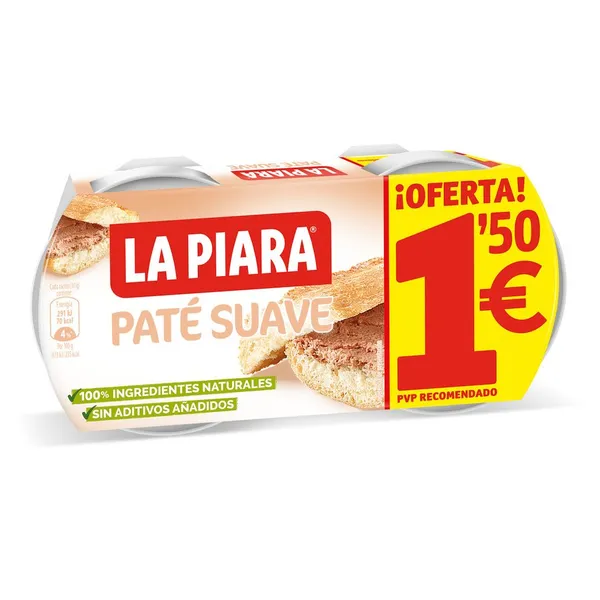 Paté LA PIARA suave 2x75 g