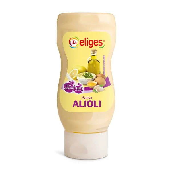 Salsa alioli IFA ELIGES sin gluten bocabajo pet 300 ml