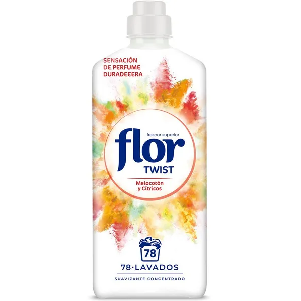 Suavizante concentrado FLOR twist melocotón y cítricos 78 dosis 1,404 l
